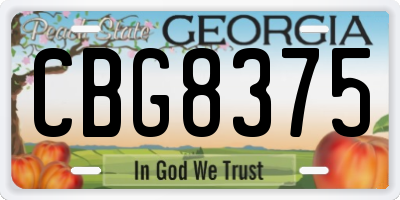 GA license plate CBG8375