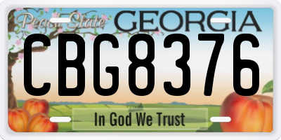 GA license plate CBG8376