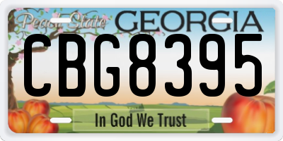 GA license plate CBG8395