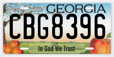 GA license plate CBG8396