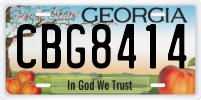GA license plate CBG8414