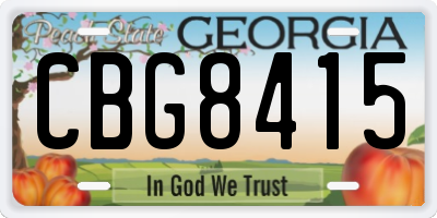 GA license plate CBG8415