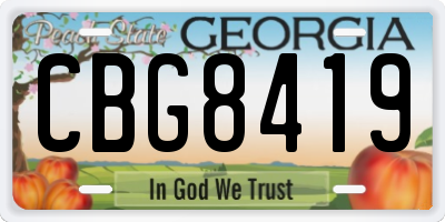 GA license plate CBG8419