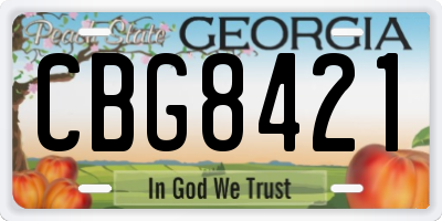 GA license plate CBG8421