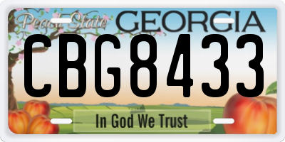 GA license plate CBG8433