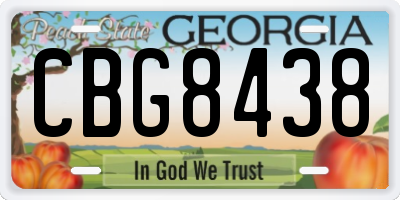 GA license plate CBG8438