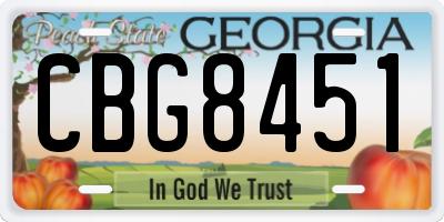 GA license plate CBG8451