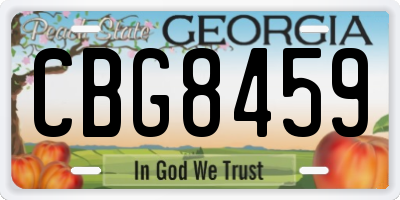 GA license plate CBG8459