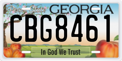 GA license plate CBG8461