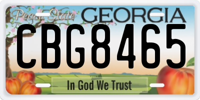 GA license plate CBG8465