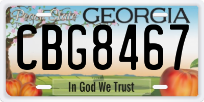 GA license plate CBG8467