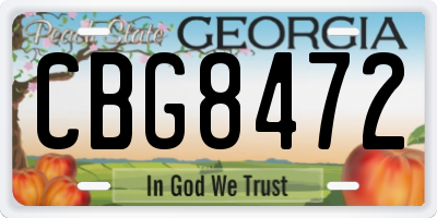 GA license plate CBG8472