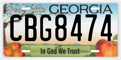 GA license plate CBG8474