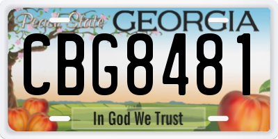 GA license plate CBG8481