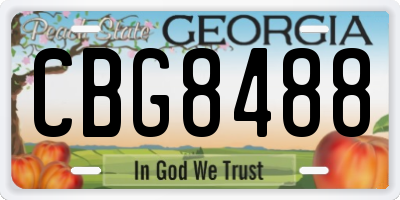 GA license plate CBG8488