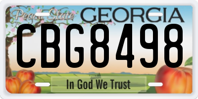 GA license plate CBG8498