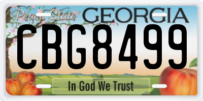 GA license plate CBG8499