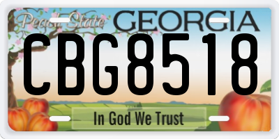 GA license plate CBG8518