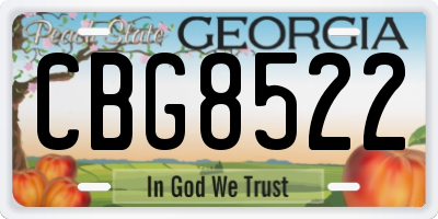 GA license plate CBG8522