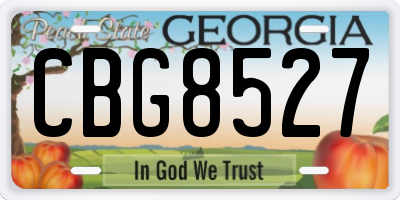 GA license plate CBG8527