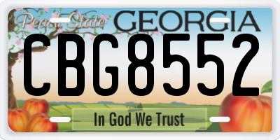 GA license plate CBG8552