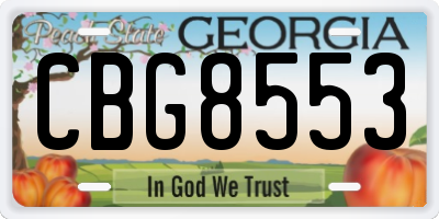 GA license plate CBG8553