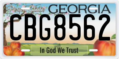 GA license plate CBG8562