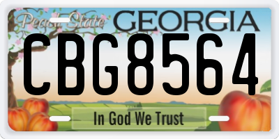 GA license plate CBG8564