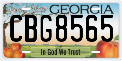 GA license plate CBG8565