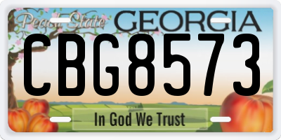 GA license plate CBG8573