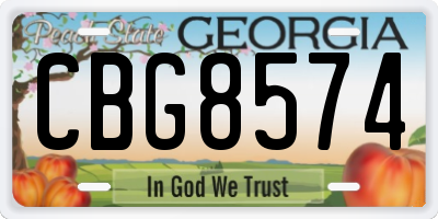 GA license plate CBG8574