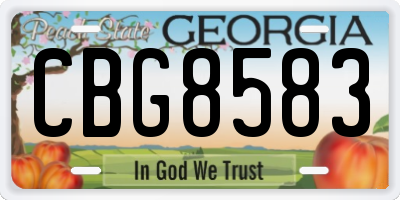 GA license plate CBG8583