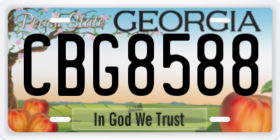 GA license plate CBG8588