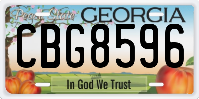 GA license plate CBG8596