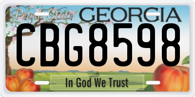 GA license plate CBG8598