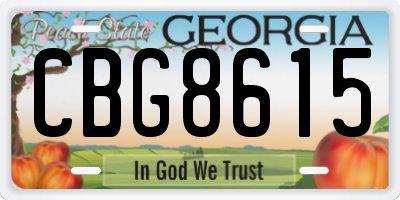 GA license plate CBG8615