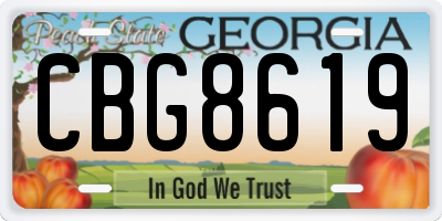 GA license plate CBG8619
