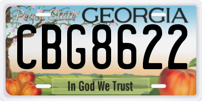 GA license plate CBG8622