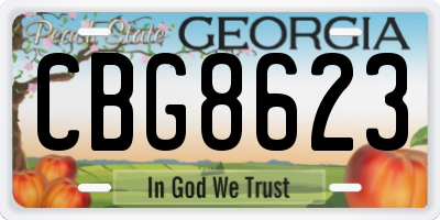 GA license plate CBG8623