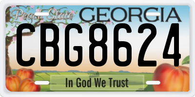 GA license plate CBG8624
