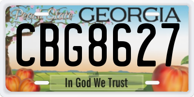 GA license plate CBG8627