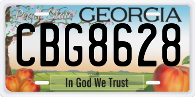GA license plate CBG8628