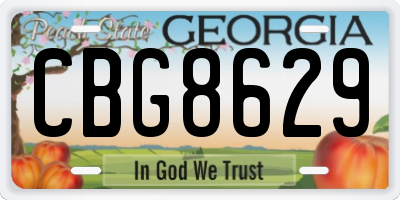 GA license plate CBG8629