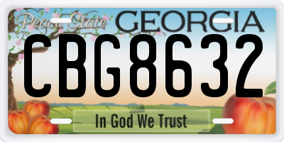 GA license plate CBG8632