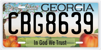 GA license plate CBG8639