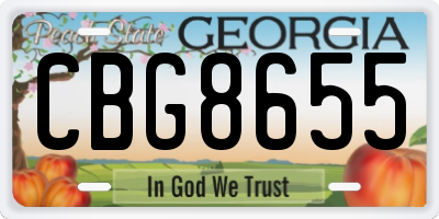 GA license plate CBG8655