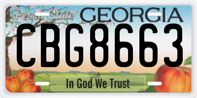 GA license plate CBG8663