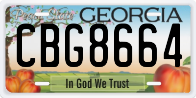 GA license plate CBG8664