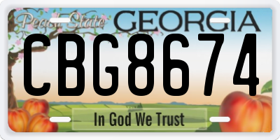 GA license plate CBG8674