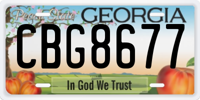 GA license plate CBG8677